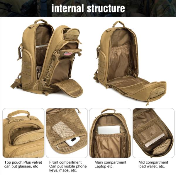 Quality 100% Polyester Tactical Molle Backpack 38L Comfort Military Bag For Men for sale