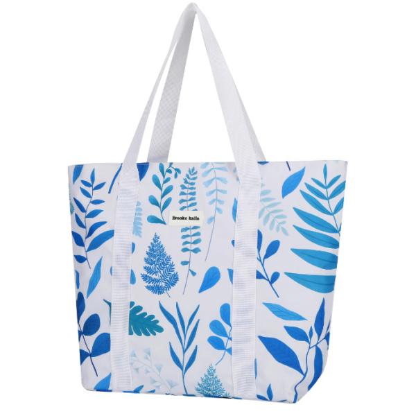 Quality Brooke Kalla Summer Beach Tote Bags Polyester With Zipper Closure for sale