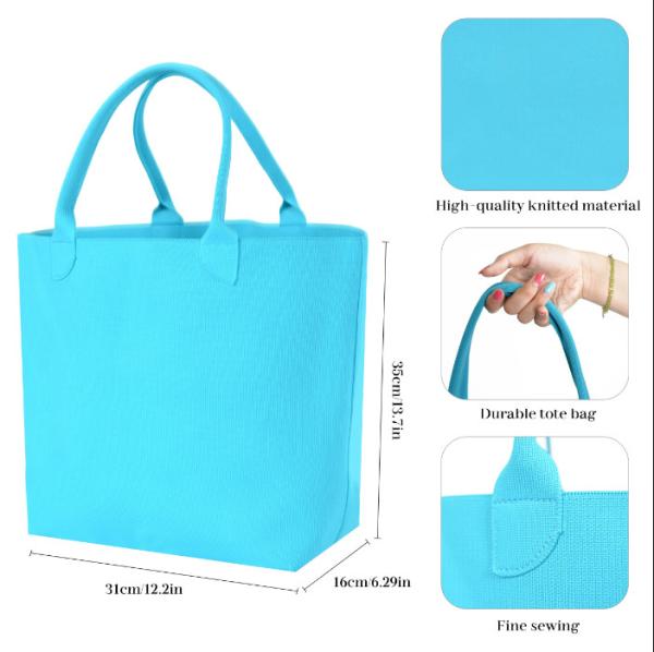 Quality Fashion Vintage Hand Knitting Polyester Colorful Thread Crochet Beach Bag for sale