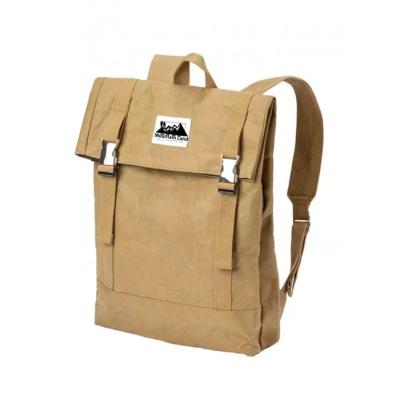 China 59x29x12cm Kraft Paper Backpack Recycled Washable Paper Backpack for sale