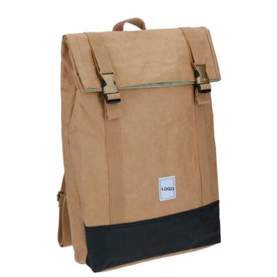 China Washable Kraft Paper Backpack waterproof Recycled Paper Backpack for sale