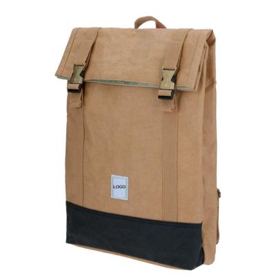China School Kraft Paper Backpack Washable Brown Paper Bag Backpack for sale