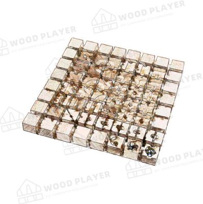 China 64pcs Original Wooden Puzzles Marble Race Run Building Blocks for sale