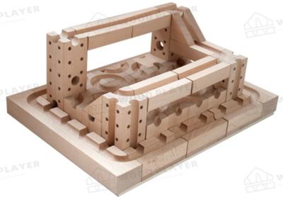 Китай деревянные строительные блоки головоломок 44Pcs мраморизуют, который побежали игрушку DIY продается