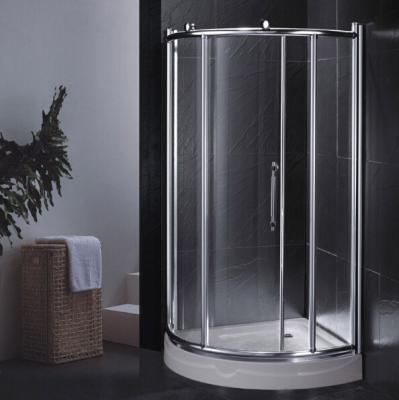 China Modern Design Bathroom Shower Screens Simple Sliding Round Shower Room Enclosure for sale