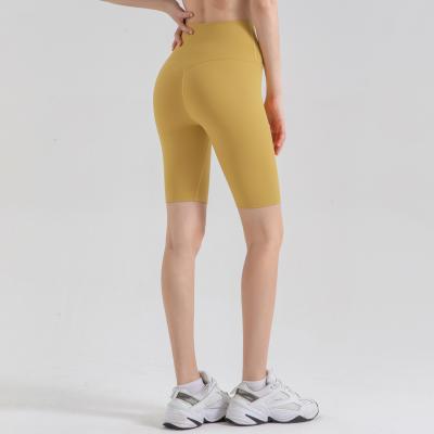 China Classic spring-summer new style sanding naked sense of movement five yoga pants women's running fitness shorts no embarr for sale