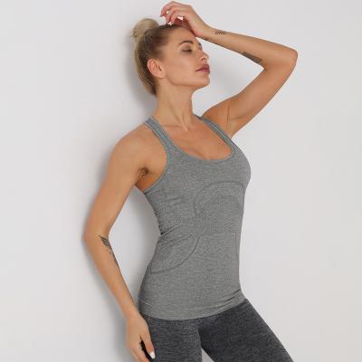 China Professional Seamless yoga lady back movement breathable tank top fast-drying fitness clothes jacket woman for sale