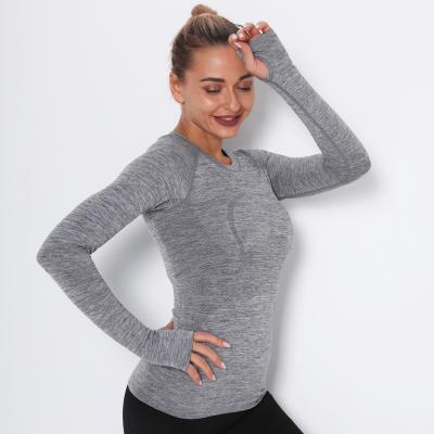 China Seamless yoga clothes women fast dry dance rhyme fitness clothes jacket sports morning running short-sleeved women for sale