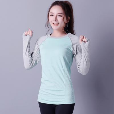 China Women Sports Shirt,  light green  quality fabric sportswear,   XLLS008, loose shirt, for sale