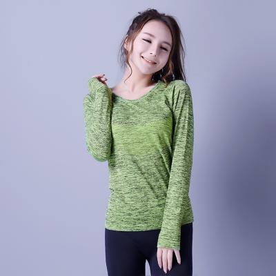 China Casual sportswear,   seamless sports shirt,  green & black,  knitwear,  Long sleeve,    XLLS009,  woman T-shirts, for sale