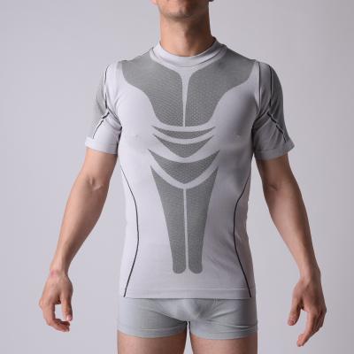 China T-shirt seamless short sleeve for men,  stretch tight compression Gym shirt plain  XLSS003 for sale