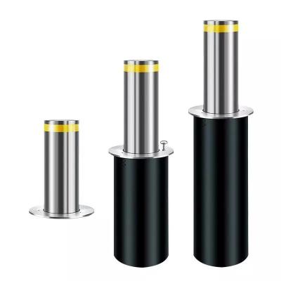China 316 Stainless Steel Automatic Retractable Parking Bollards With Reflective Stripe for sale
