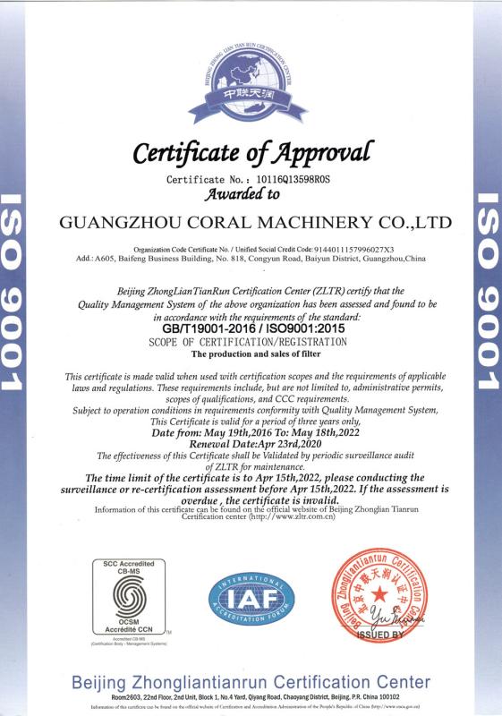 ISO 9001 - CORALFLY FILTER