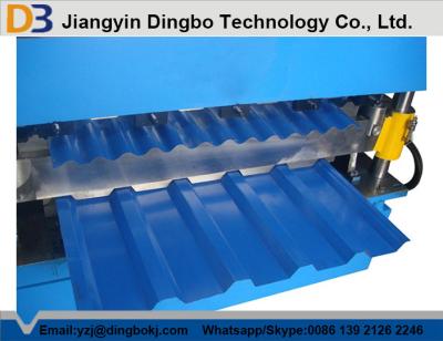 China 5.5KW Galvanized Steel Sheet Double Layer Roll Forming Machine for IBR and Corrugated for sale