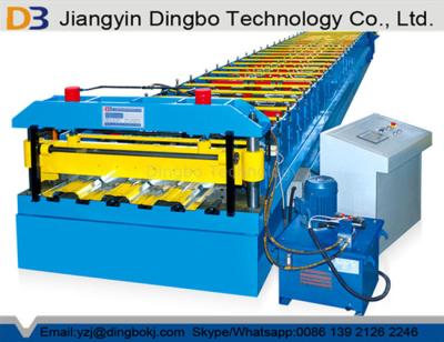 China Galvanisierte Stahlboden-Plattform-Rolle, die Maschine mit hydraulischem Uncoiler bildet zu verkaufen