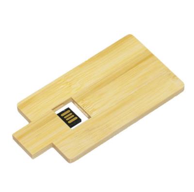 China PC / MAC Compatible Ultra Thin Credit Card Usb Flash Drive Wooden Color Silk Printing Or Color Printing for sale
