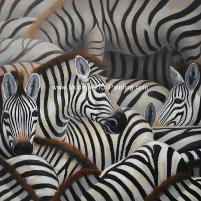 China Handmade Abstract Art Canvas Paintings Animal Zebra Print Canvas Wall Art for sale