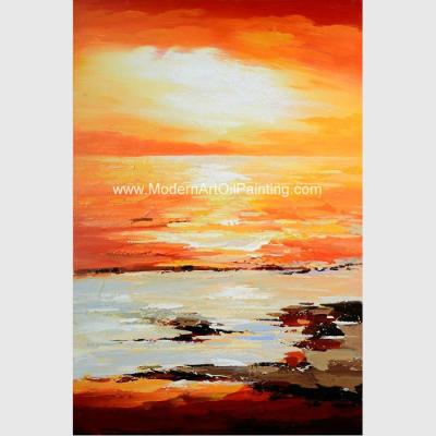 China Abstract Orange Canvas Painting Wall Decor Covered With Thin Plastic Layer for sale