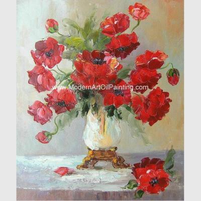 China Modern Floral Palette Knife Oil Painting Still Life Canvas For Wall Decoration for sale
