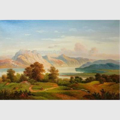 China Pintura de paisaje de la montaña, pinturas de paisaje originales del aceite de la caída para el diseño interior en venta