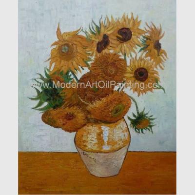 China Countryside Vincent Van Gogh Oil Paintings Sunflowers with Vienna Gold Leaf 20 x 24 inches for sale