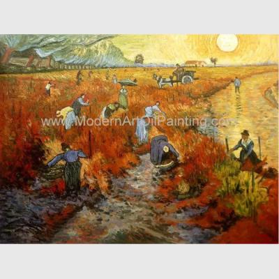 China Impressionism Hand Painted Van Gogh Reproductions Red Vineyards At Arles for sale