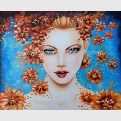 China Contemporary Figurative Oil Painting Art Female Portrait Painting Newest Style for sale