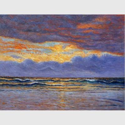 China Impressionism Claude Monet Oil Paintings Reproduction Sunrise Seascape Oil Paintings for sale