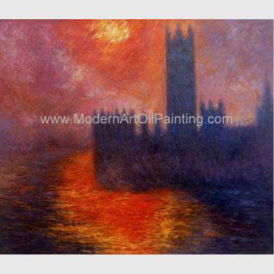 China Old Master Claude Monet Oil Paintings Houses of Parliament painting Hand Painted for sale