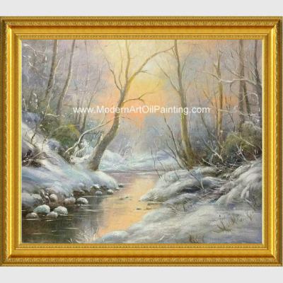 China Pintura de paisaje de encargo enmarcada del invierno con la nieve nea - estilo clásico en venta