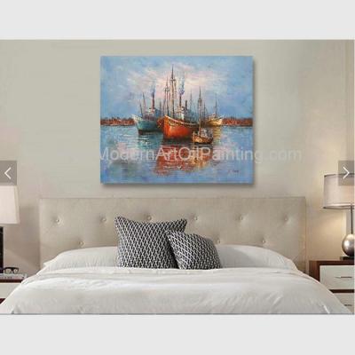 China Home Decoration Ship At Sea Oil Painting 40 x 50 Hand Painted à venda