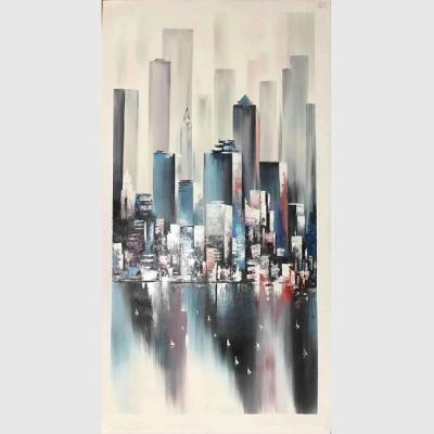 China Canvas Decorative Modern Acrylic Cityscape Painting For House for sale