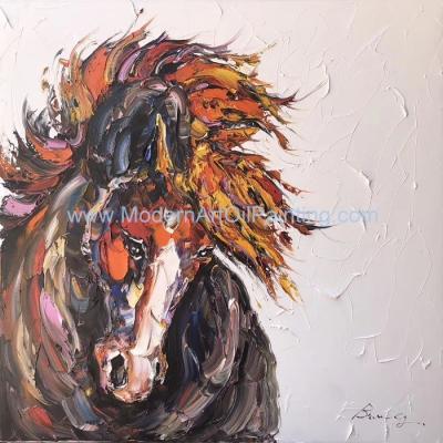 China Abstract Horse Thick Texture Painting Animal Canvas Wall Art for sale
