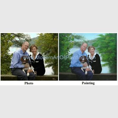 China Custom Couple Portrait Painting Canvas Hand Painted Family Portraits for sale