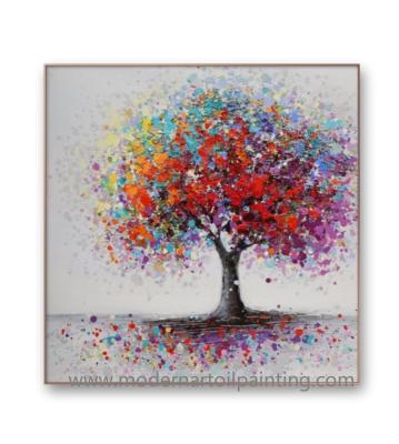 China Abstract Colorful Modern Art Oil Painting Hand Painted Tree Painting For Living Room 32