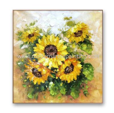 China Floral Sunflower Palette Knife Painting For Living Room Interior Decoration for sale