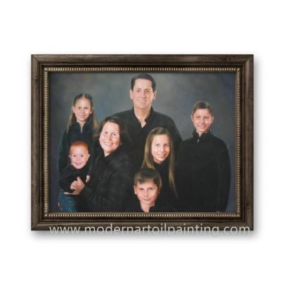 China Lona de encargo los 5cm del retrato del aceite de la gente realista de la familia para la decoración de la casa en venta