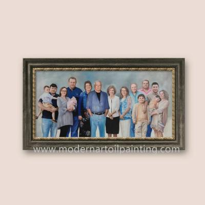 China Family People Custom Oil Realistic Portrait Painting For Holiday Gift 40 Cm X 80 Cm for sale