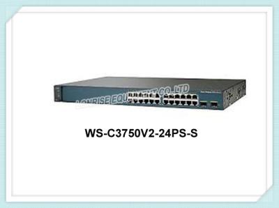 China Cisco Network Switch WS-C3750V2-24PS-S 24 10/100 PoE +2 x SFP 32Gbps for sale