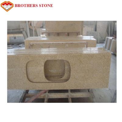 China Polished G682 Rust Yellow Granite Stone , G682 Granite Double Sink Vanity Top for sale