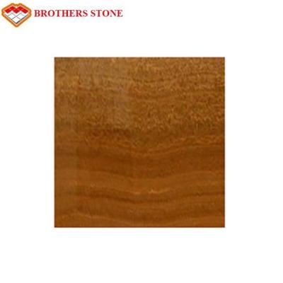 China Polished Teak Wood Marble Stone Slabs For Interior Wall Stone Decoration for sale