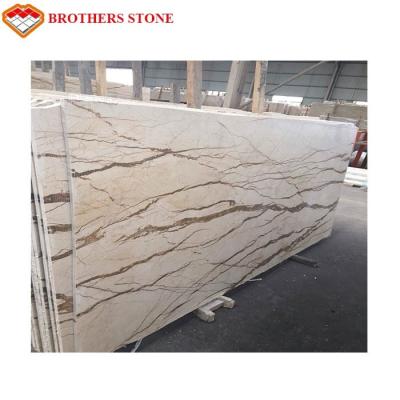 China Sofitel Gold Beige Marble Slab , Marble Floor Tiles With Smooth Looking for sale