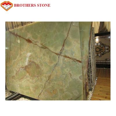 China Customized Size Jade Onyx Slab , Green Onyx Marble Big Slab For Coffee Table for sale