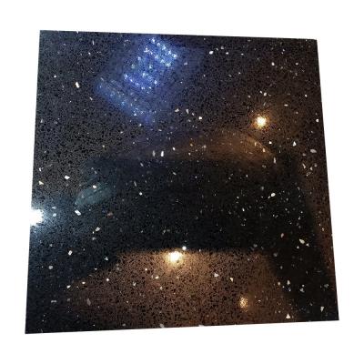China Black Galaxy Artificial Quartz Stone Slabs , Black Galaxy Quartz Countertop for sale