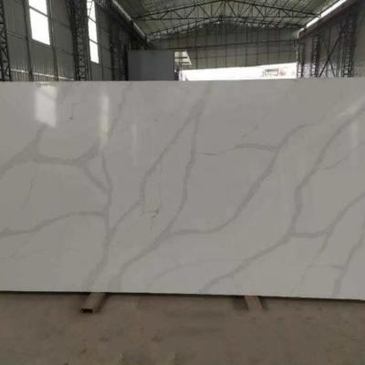 China Fish Belly White Artificial Quartz Stone With Flat / Eased Edge for sale