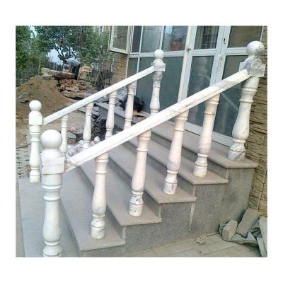 China outdoor White Marble Staircase Railing Balustrade , External Stair Balustrade for sale