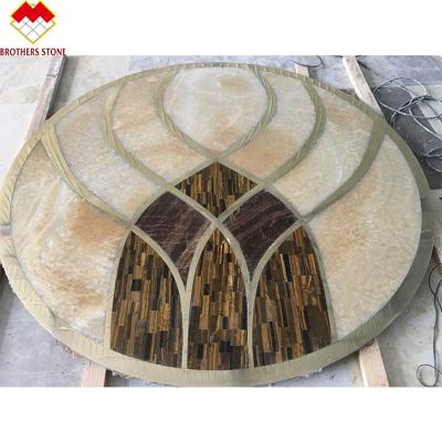 中国 注文のモザイク床のウォーター ジェットの円形浮彫りの自然な壁の装飾の大理石 販売のため