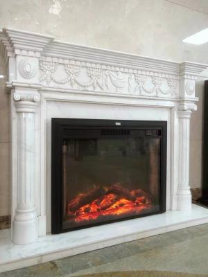 China 30mm Thick White Marble Tile Fireplace Mantel Throughout Surround Inspirations for sale