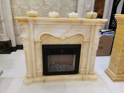 China Customized Decorative Onyx Stone Marble Fireplace Surround for sale