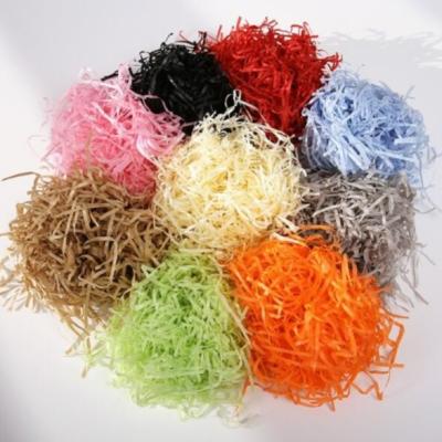 China Colorful Shredded Tissue Paper Packaging Raffia Paper Gift Packaging Material for sale